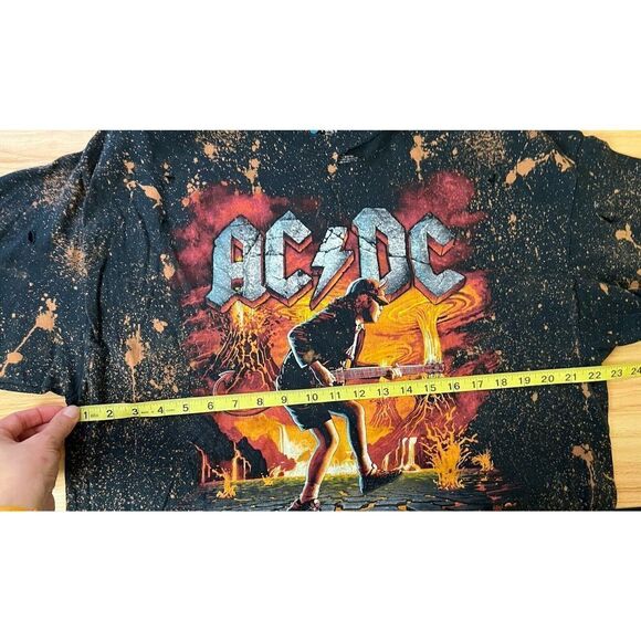 Liquid Blue AC/DC Graphic Tee Distressed Tie Dye Unisex XL - Picture 4 of 5
